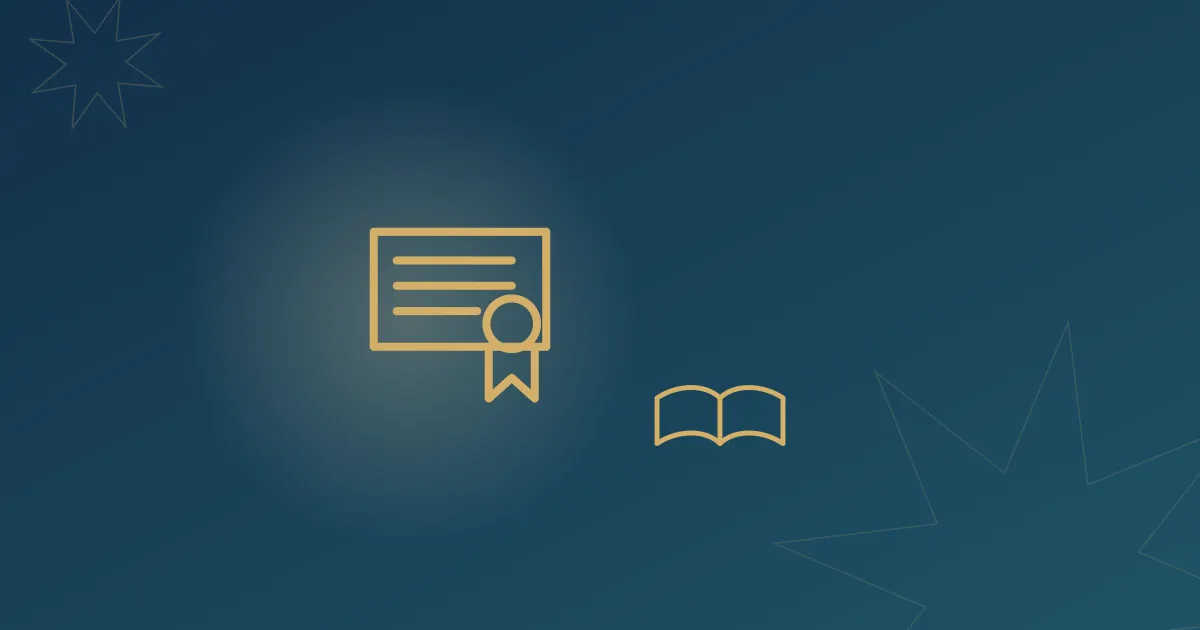 Line-art icon illustrating "Online Quran Academy With Certificate 2026", on Alhamd Academy's brand background