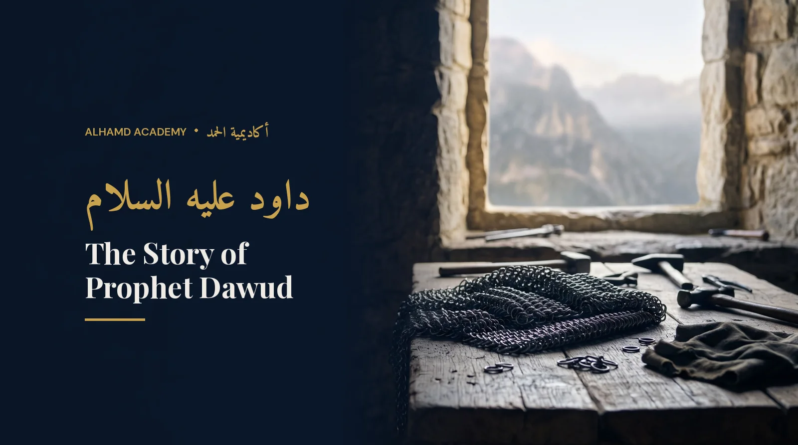 Iron chain-mail on a workbench at dawn – the story of Prophet Dawud (peace be upon him)