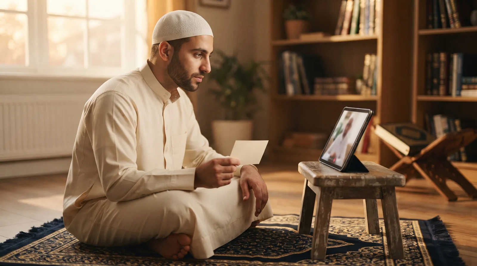A beginner learning the surahs needed for prayer