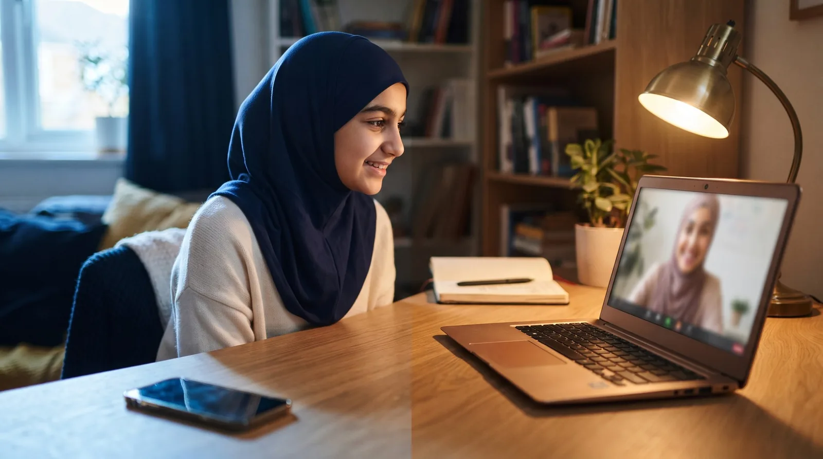 A student choosing a warm live teacher over a cold app