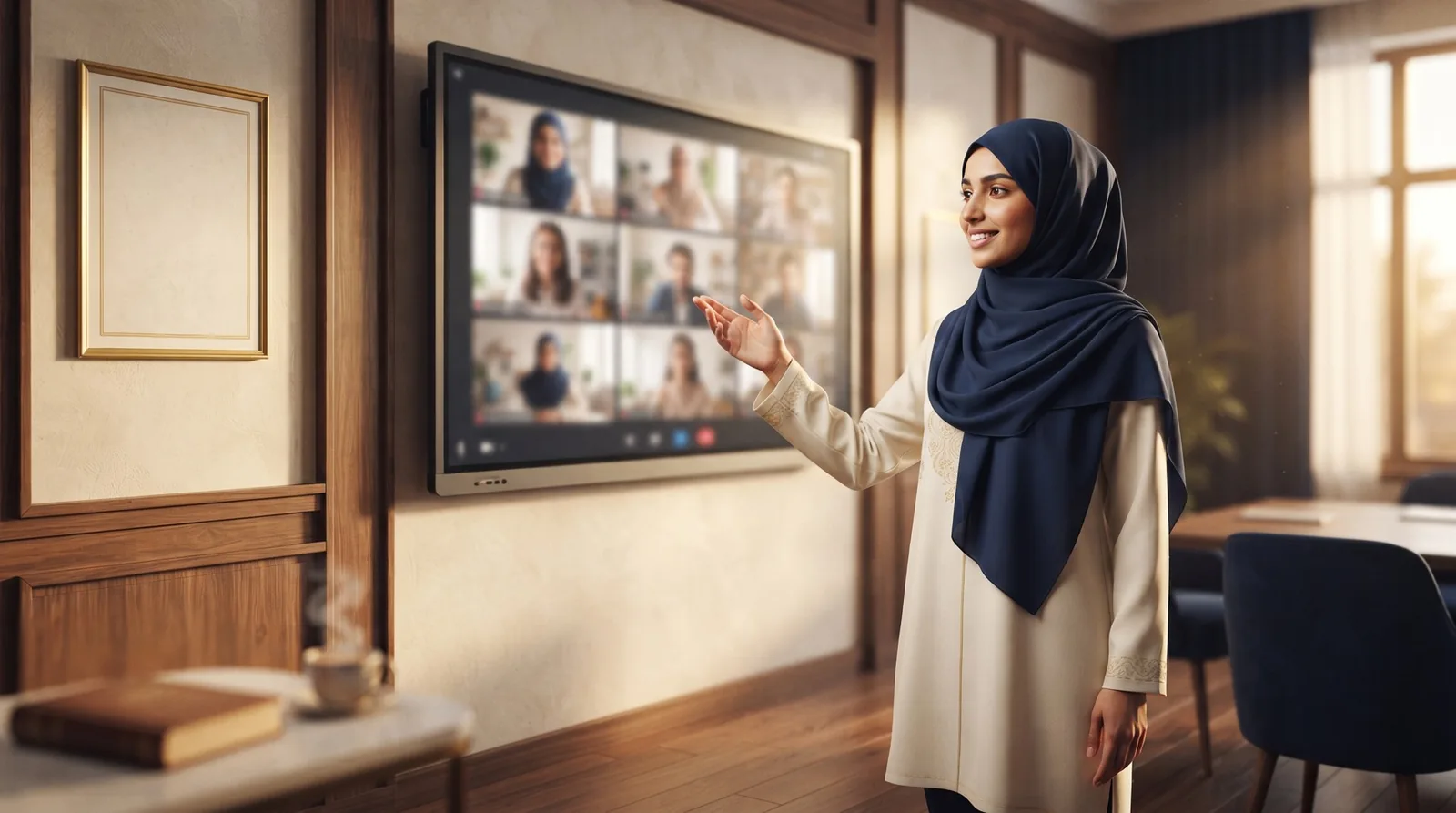 معلّمة قرآن معتمدة تقود أول حصة لها أونلاين